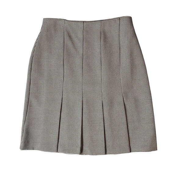 Vintage 90s Moda Int’l Pleated Houndstooth Skirt Size 2 - Picture 3 of 7